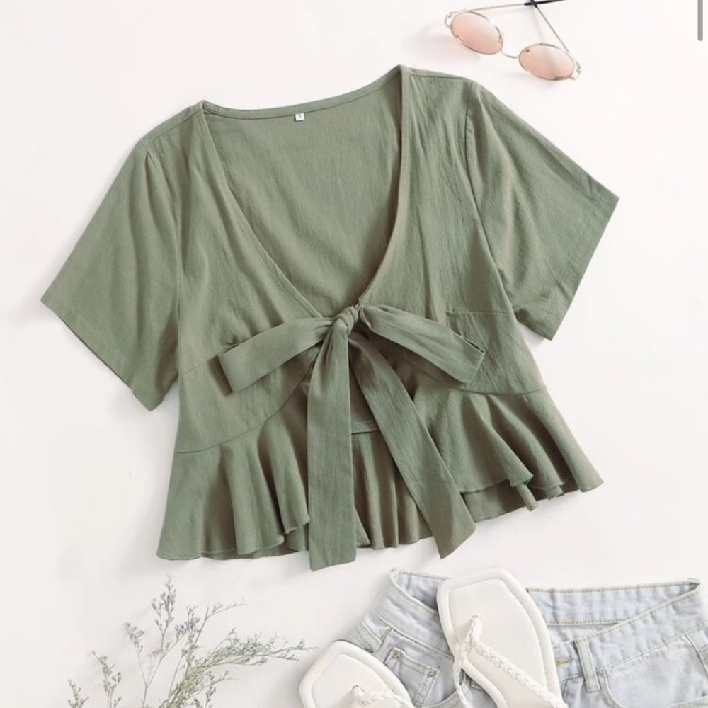 Green blouse